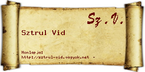 Sztrul Vid névjegykártya